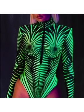 Badinka Neon Green Sleeve Bodysuit